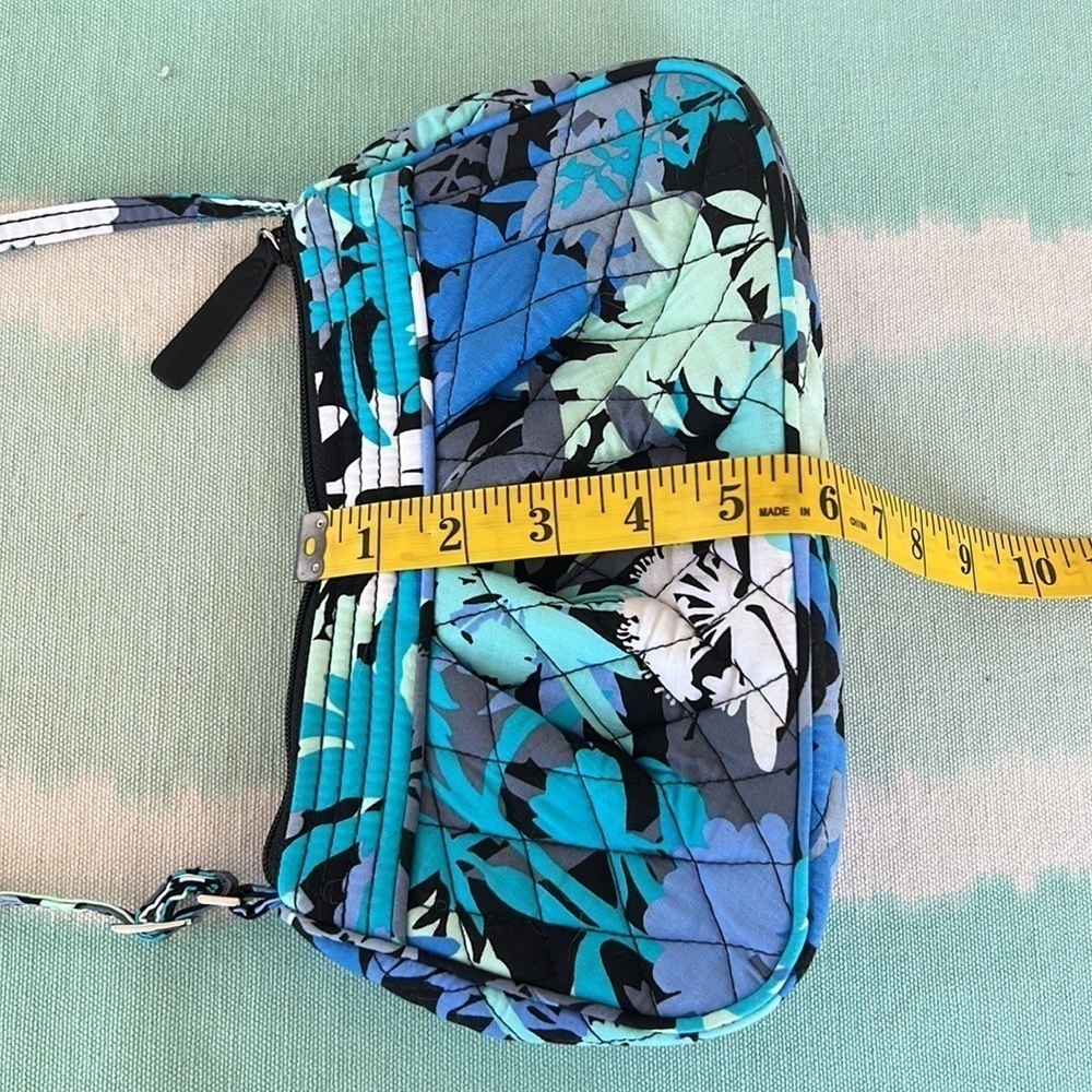 Vera Bradley Camofloral Quilted Mini Crossbody Bag Blue - Picture 9 of 12